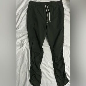 H & M Divided Skinny Drawstring Ruched Leg Dark Green Joggers for Men Size 34